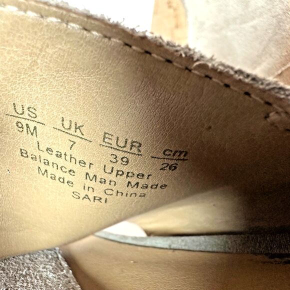 Franco Sarto Sari Wedge Sandals Womens US 9 Taupe Leather Cork Wedge Heels Shoes - Picture 4 of 8